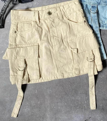 A-Line Denim Mini Skirt | Multi-Pocket Design for Stylish Utility 8