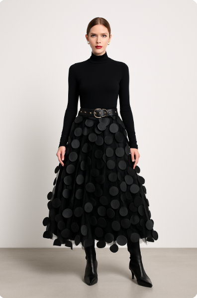 A-Line Midi Skirt for Women – Soft Lightweight Fabric, Flattering Fit, Versatile Style for Casual and Formal Wear 1