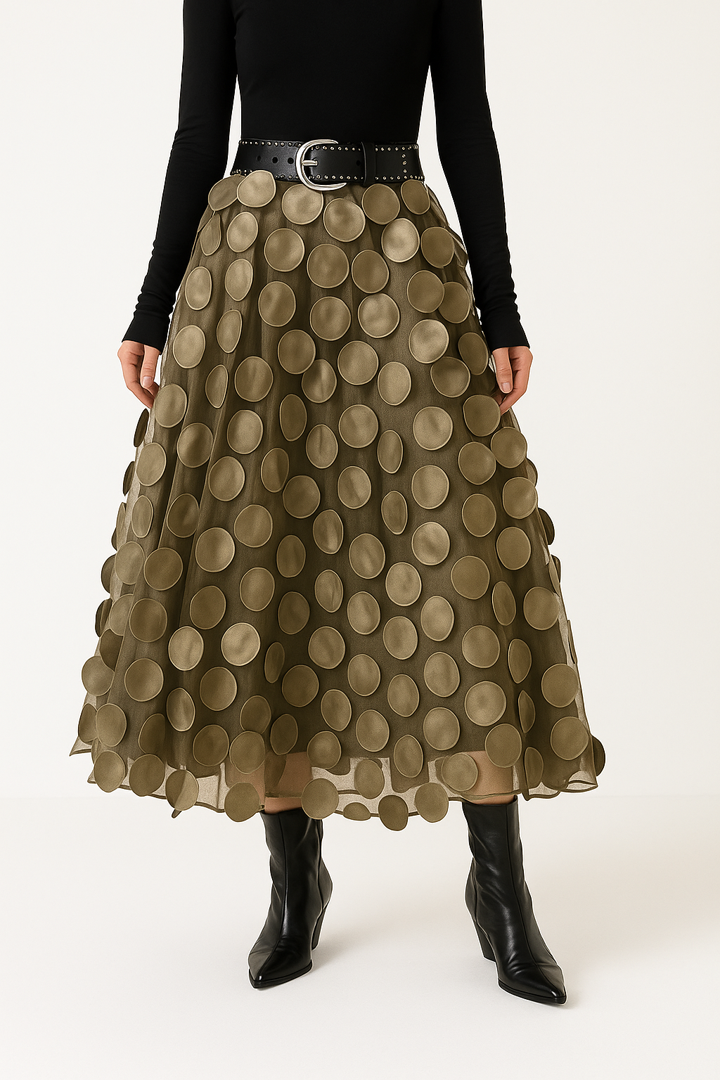 A-Line Midi Skirt for Women – Soft Lightweight Fabric, Flattering Fit, Versatile Style for Casual and Formal Wear 5