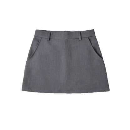 A-Line Mini Skirt with Pockets | Structured Fabric for Versatile Styling 7