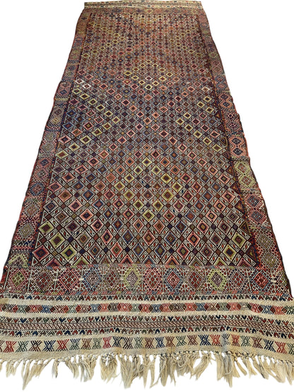 Antique Turkish Jajim Wool Rug 5’6” x 14’5”