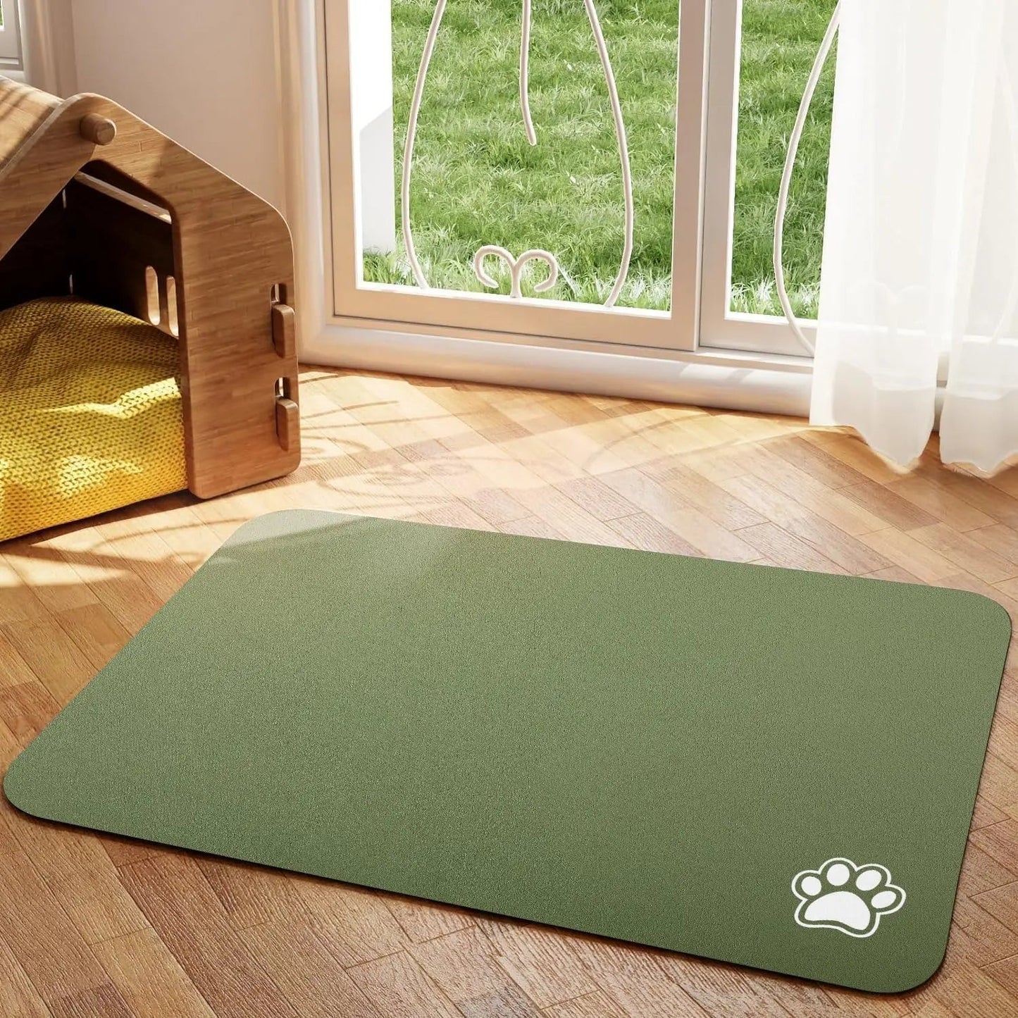 Absorbent Pet Placemat | Quick-Dry Floor Protection for Easy Cleaning 2