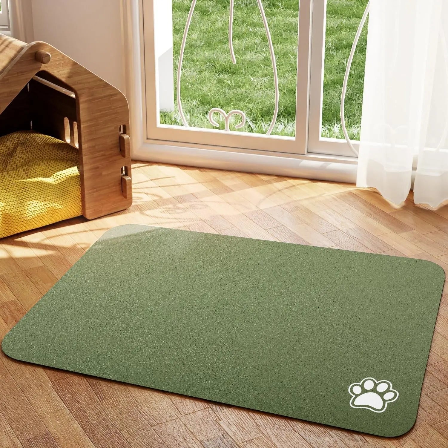 Absorbent Pet Placemat | Quick-Dry Floor Protection for Easy Cleaning 2
