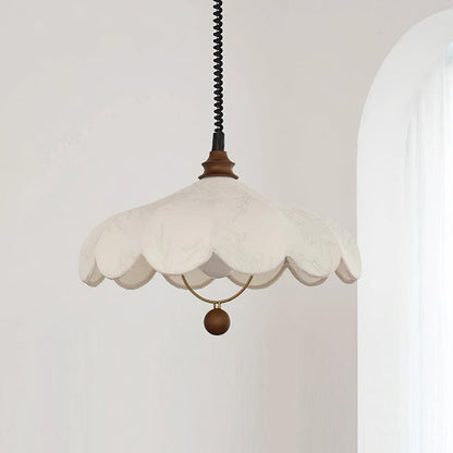 Adjustable Fabric Pendant Light | Elegant Flower Petal Design 0