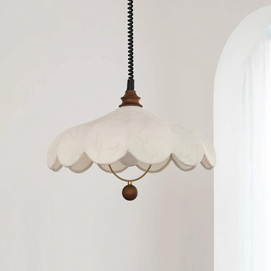 Adjustable Fabric Pendant Light | Elegant Flower Petal Design 0