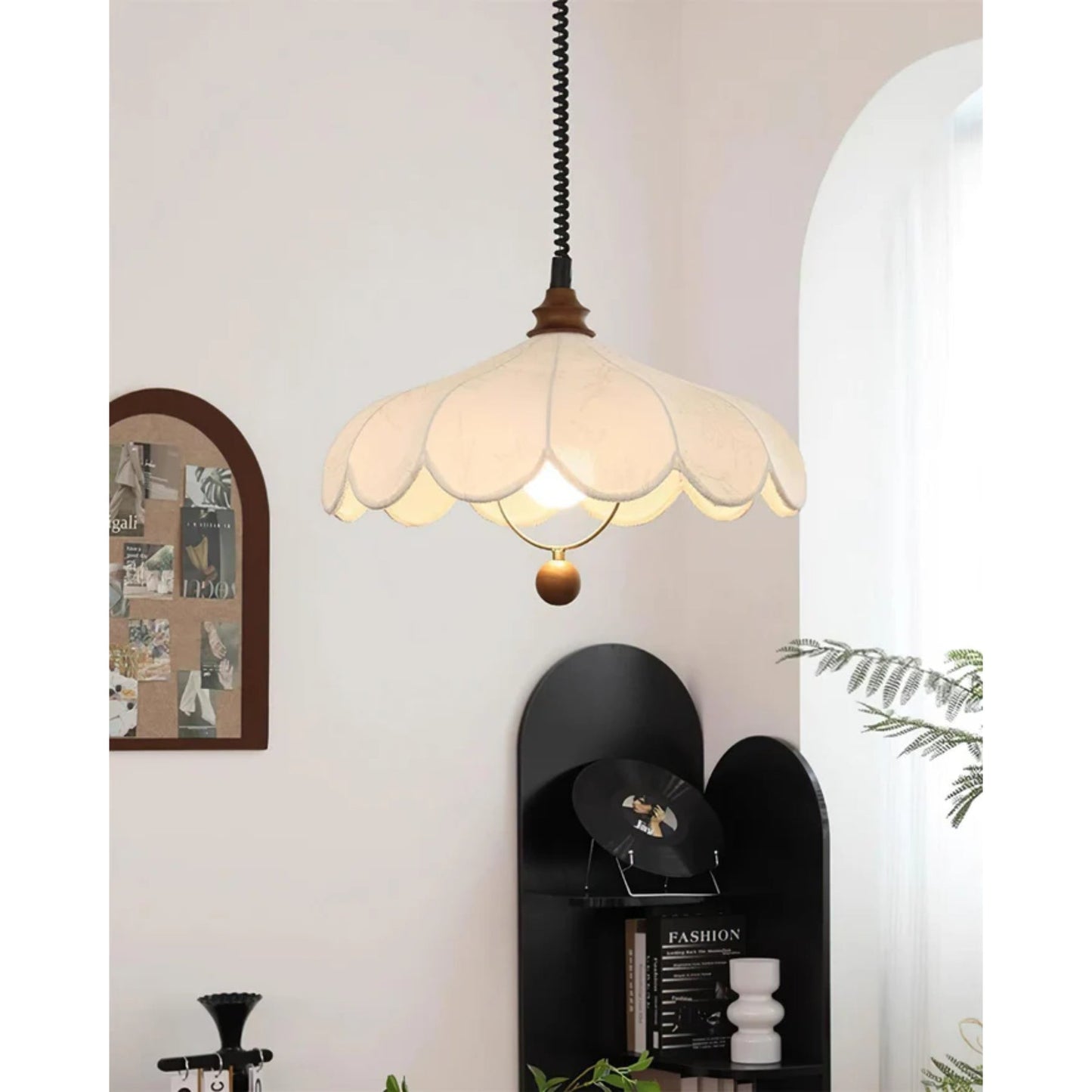 Adjustable Fabric Pendant Light | Elegant Flower Petal Design 6