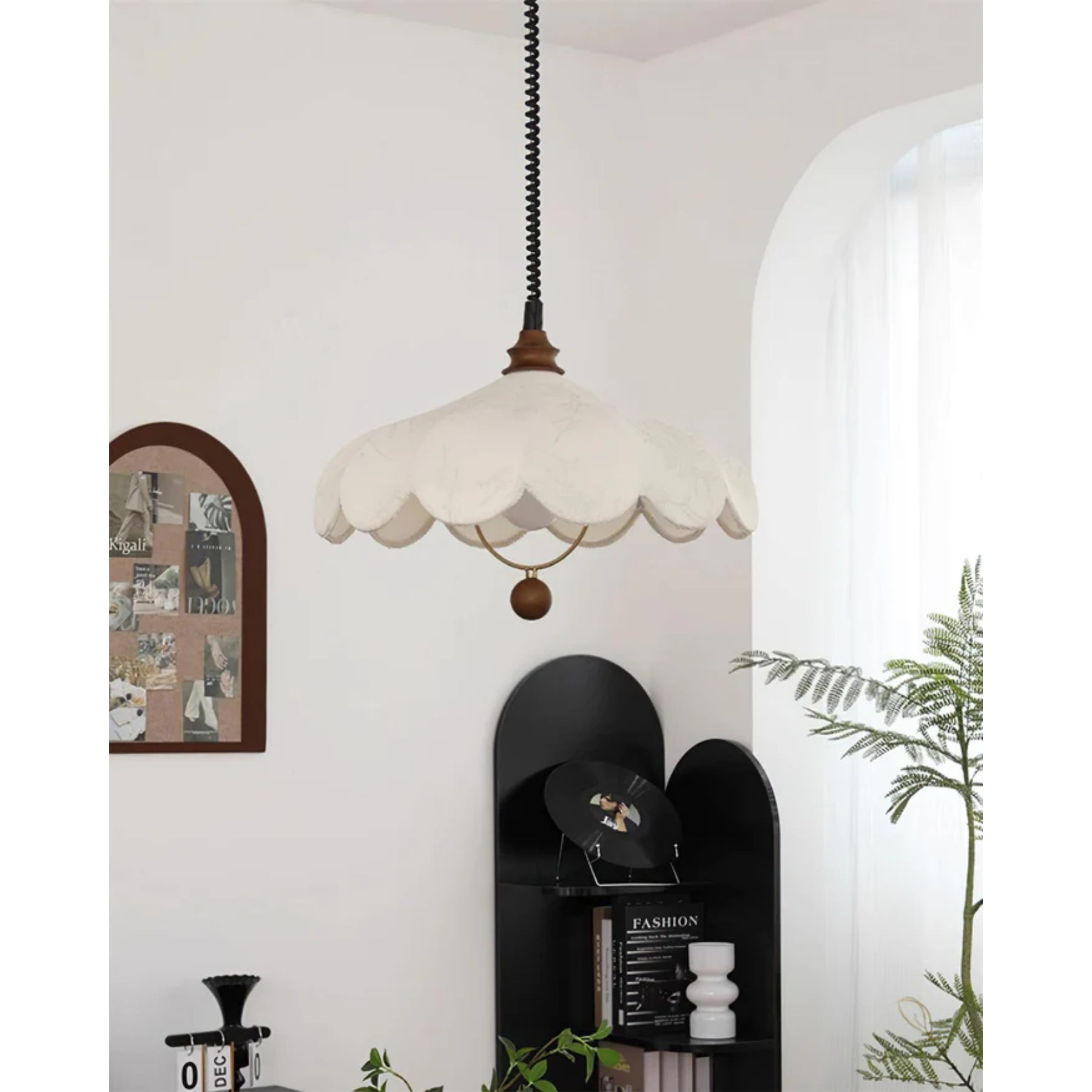 Adjustable Fabric Pendant Light | Elegant Flower Petal Design 7