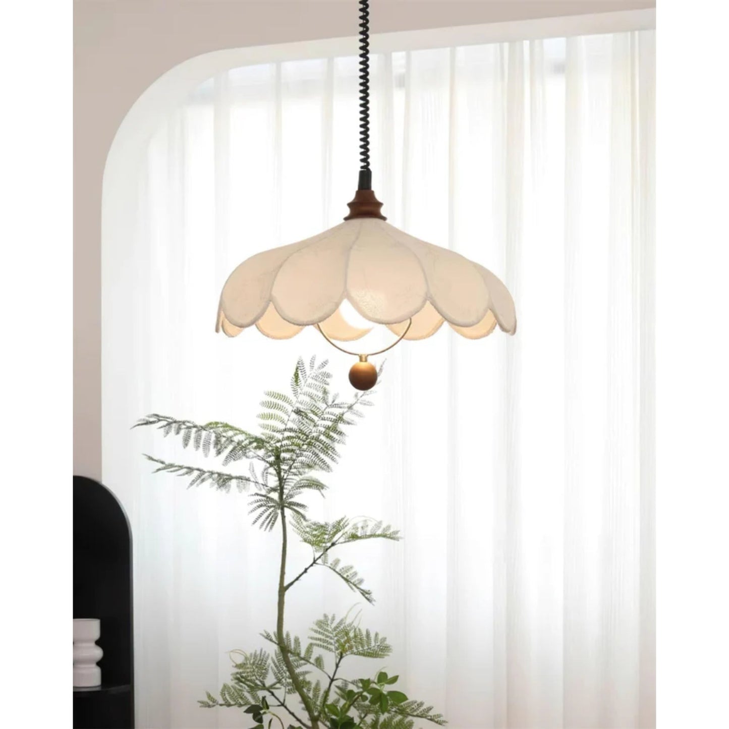 Adjustable Fabric Pendant Light | Elegant Flower Petal Design 8