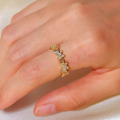 Adjustable Gold Butterfly Ring | Elegant 18k Gold Plated Design 2