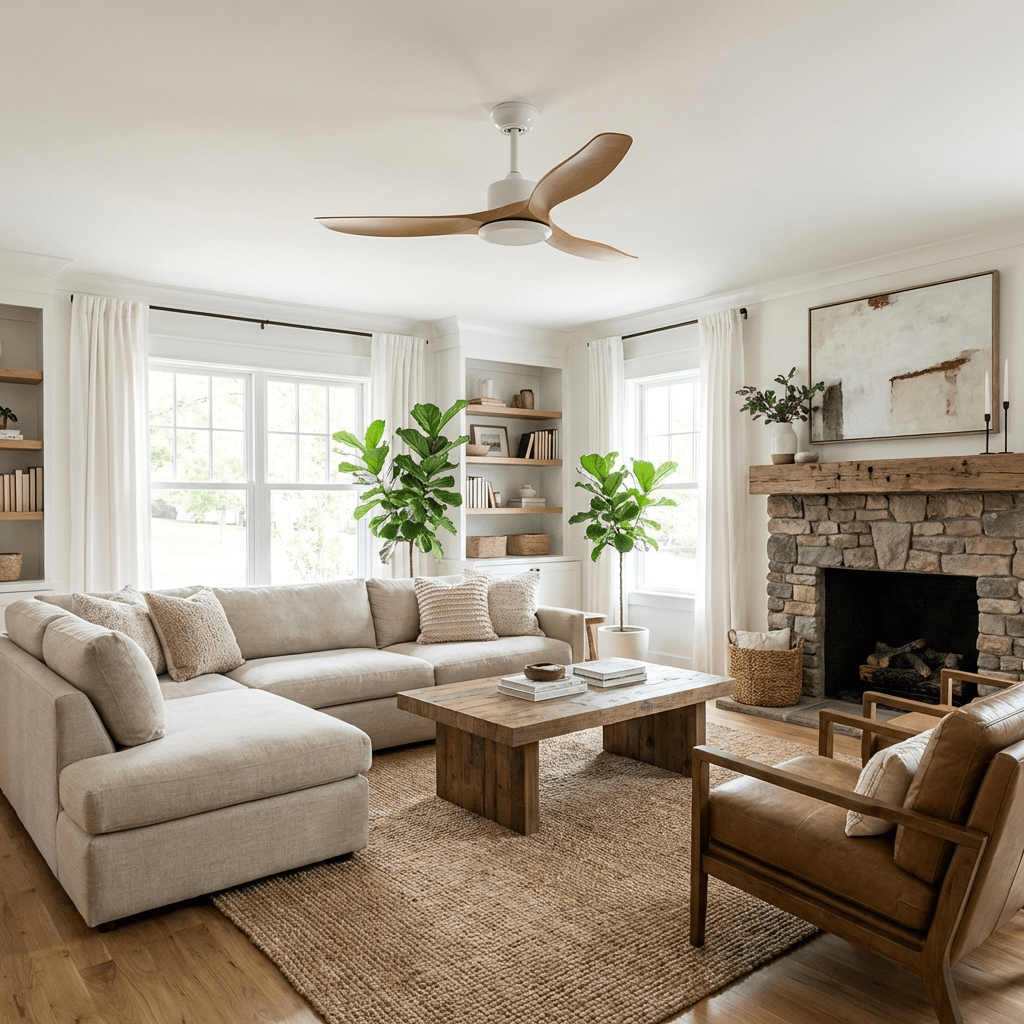 Amelia | Minimalist Ceiling Fan with Reversible Motor & Remote Control 3