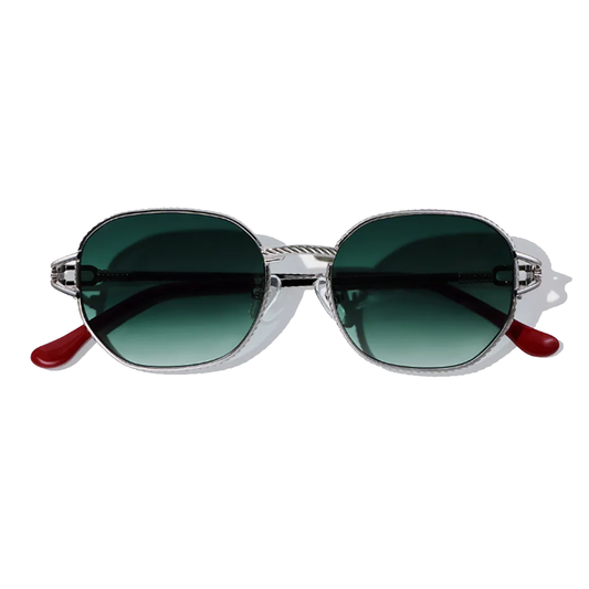 Lunettes de soleil Sarcelle en métal côtelé