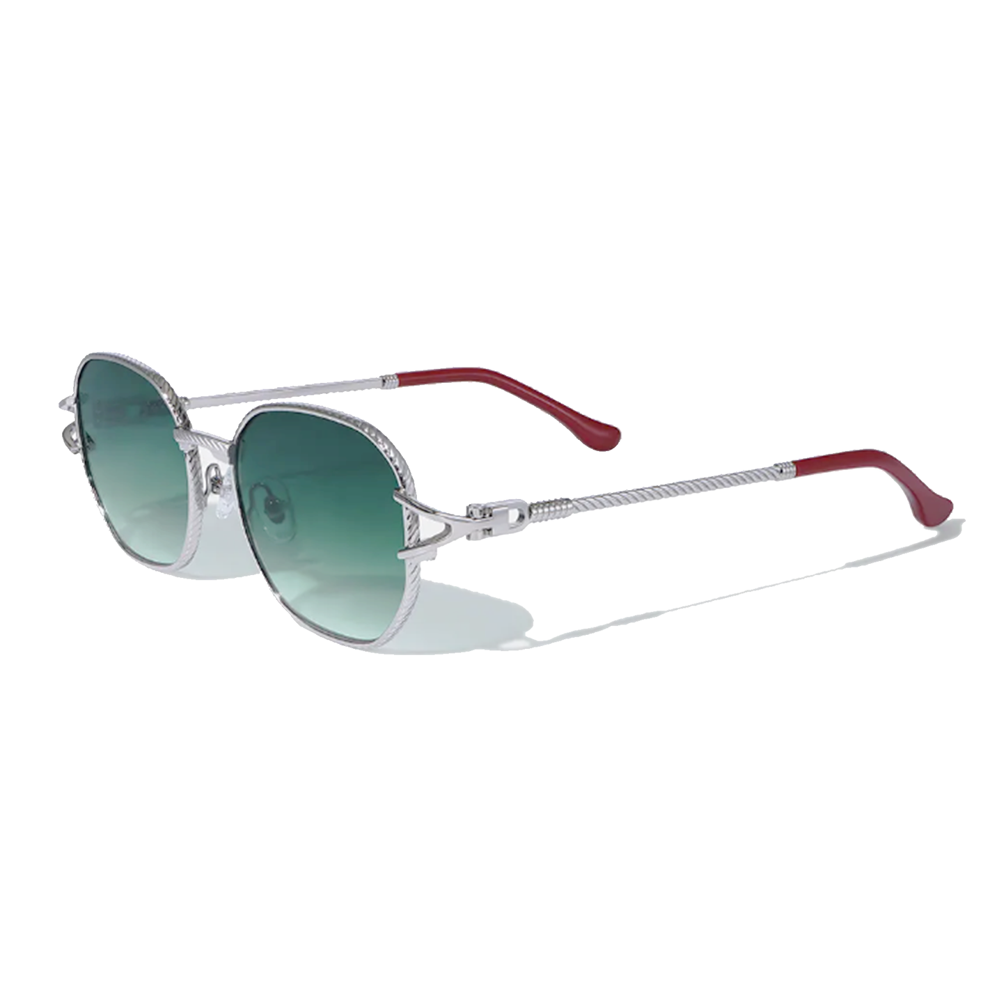 Lunettes de soleil Sarcelle en métal côtelé