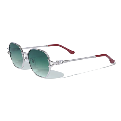 Lunettes de soleil Sarcelle en métal côtelé