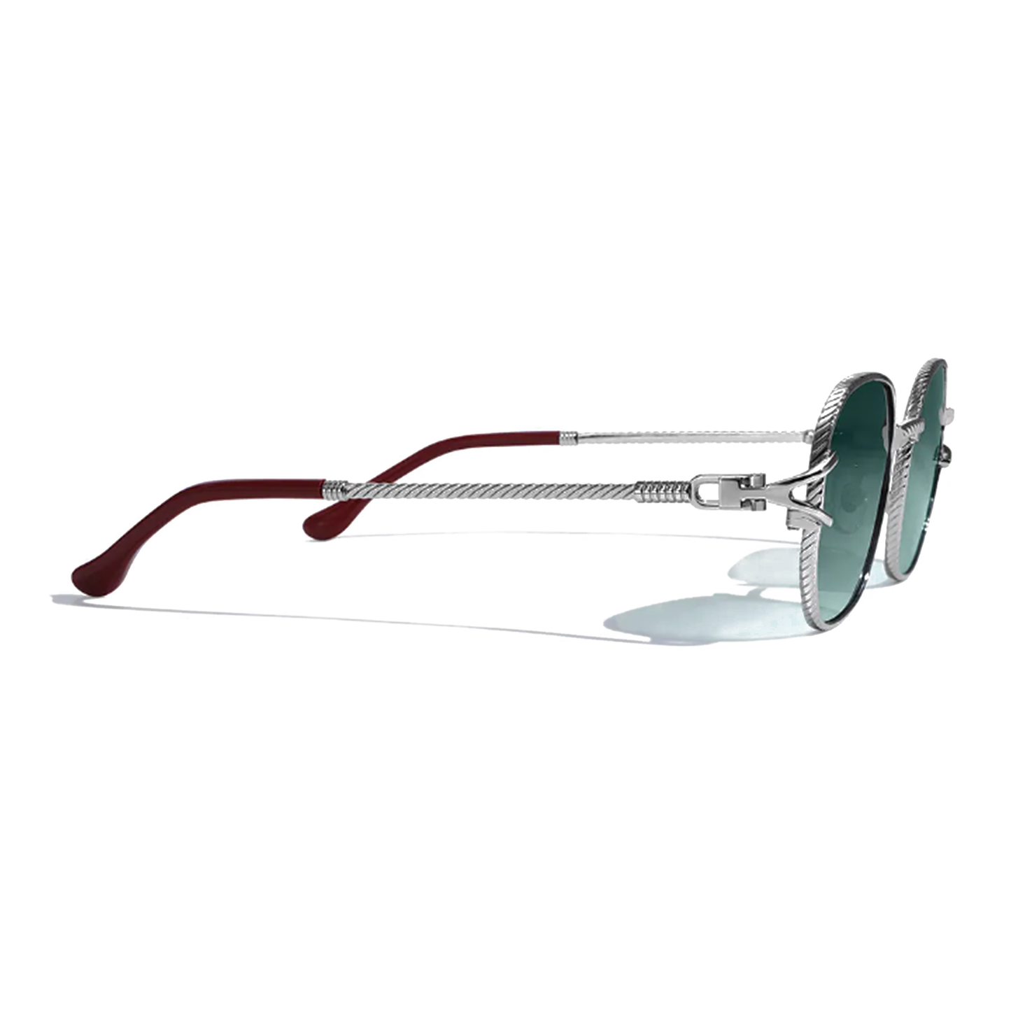 Lunettes de soleil Sarcelle en métal côtelé