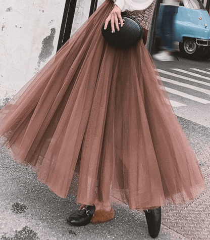 Ankle Length Women's Tulle Skirt | Layered Mesh for Elegant Flow 1