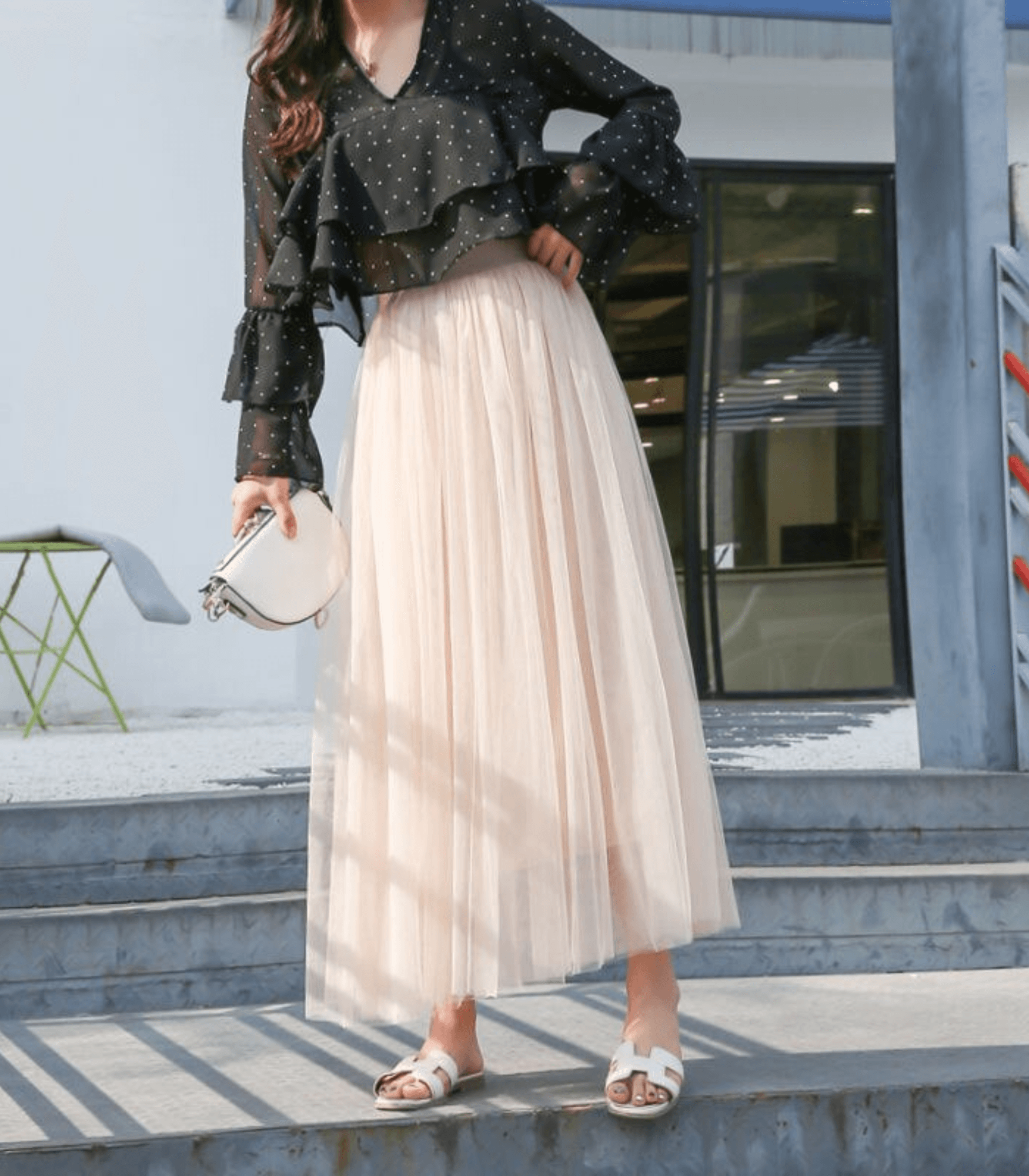 Ankle Length Women's Tulle Skirt | Layered Mesh for Elegant Flow 5