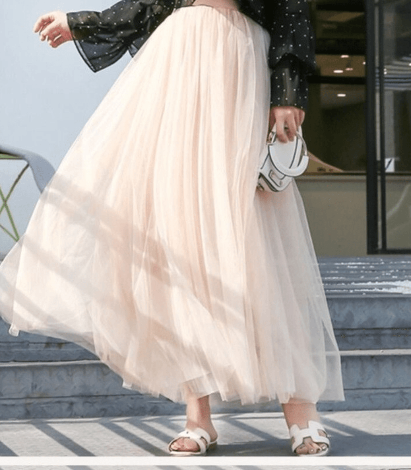 Ankle Length Women's Tulle Skirt | Layered Mesh for Elegant Flow 8