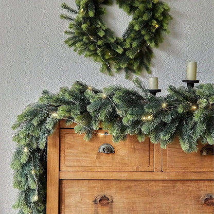Artificial Pine Garland | 74.8 Inch with Battery-Operated LED Lighting 2