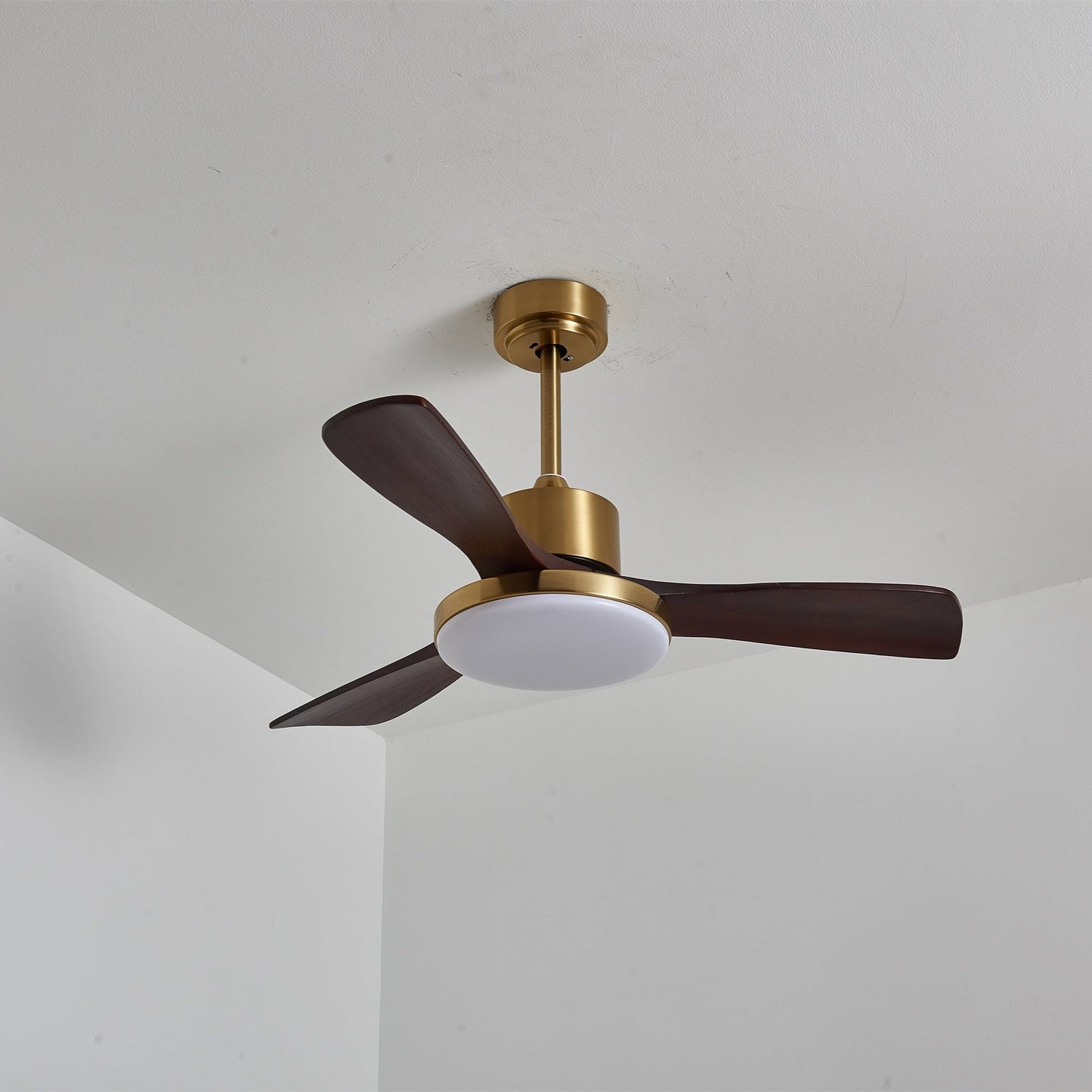 Aurevo | Ceiling Fan Light with Integrated LED and Wooden Blades 0