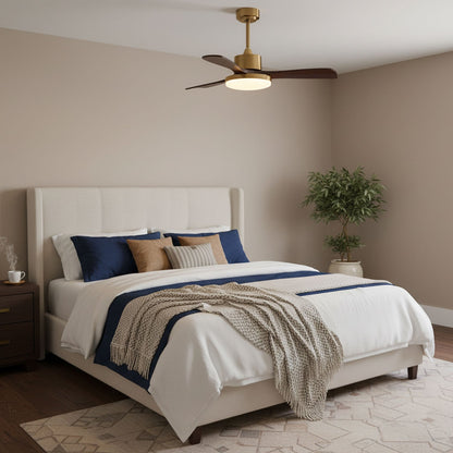 Aurevo | Ceiling Fan Light with Integrated LED and Wooden Blades 2