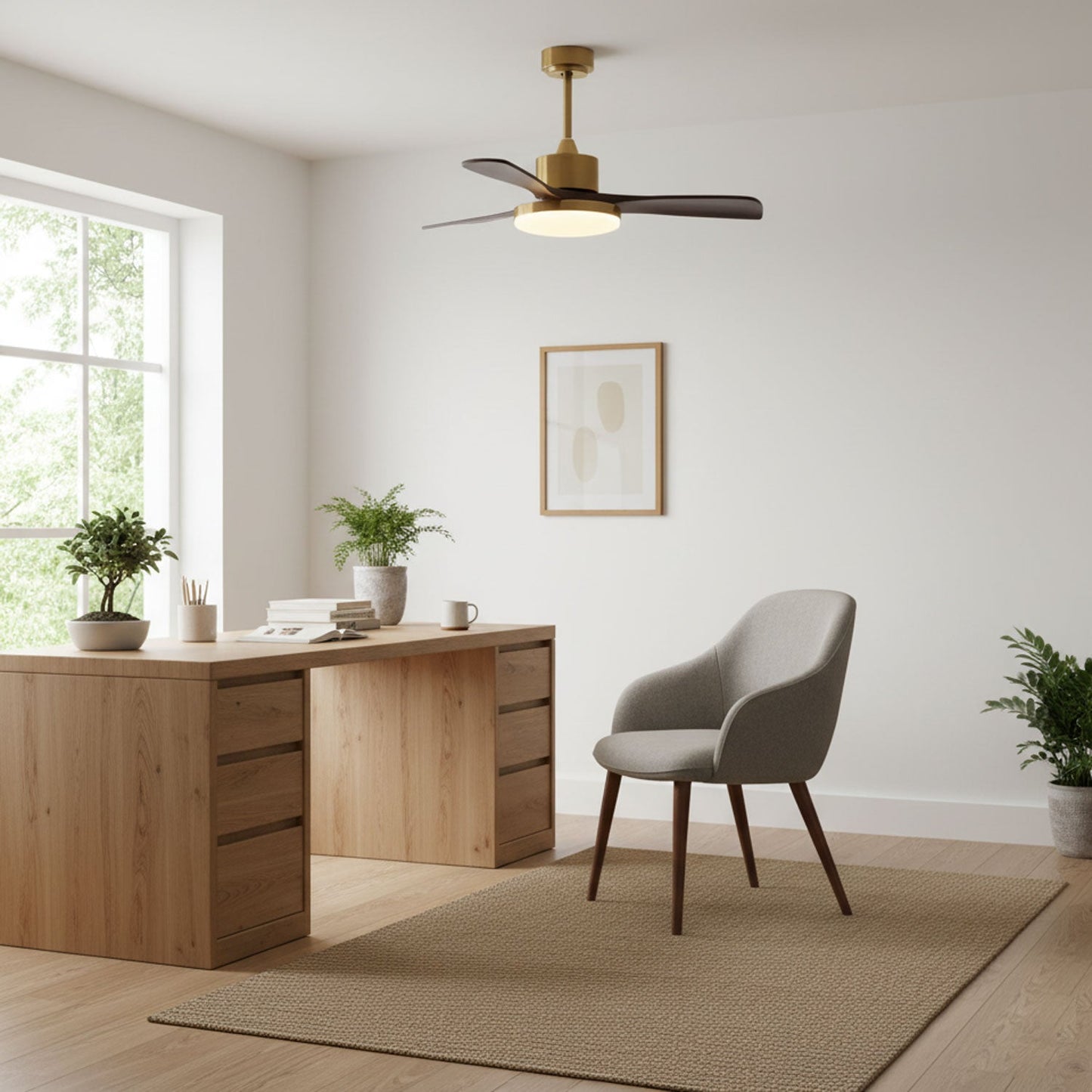 Aurevo | Ceiling Fan Light with Integrated LED and Wooden Blades 4