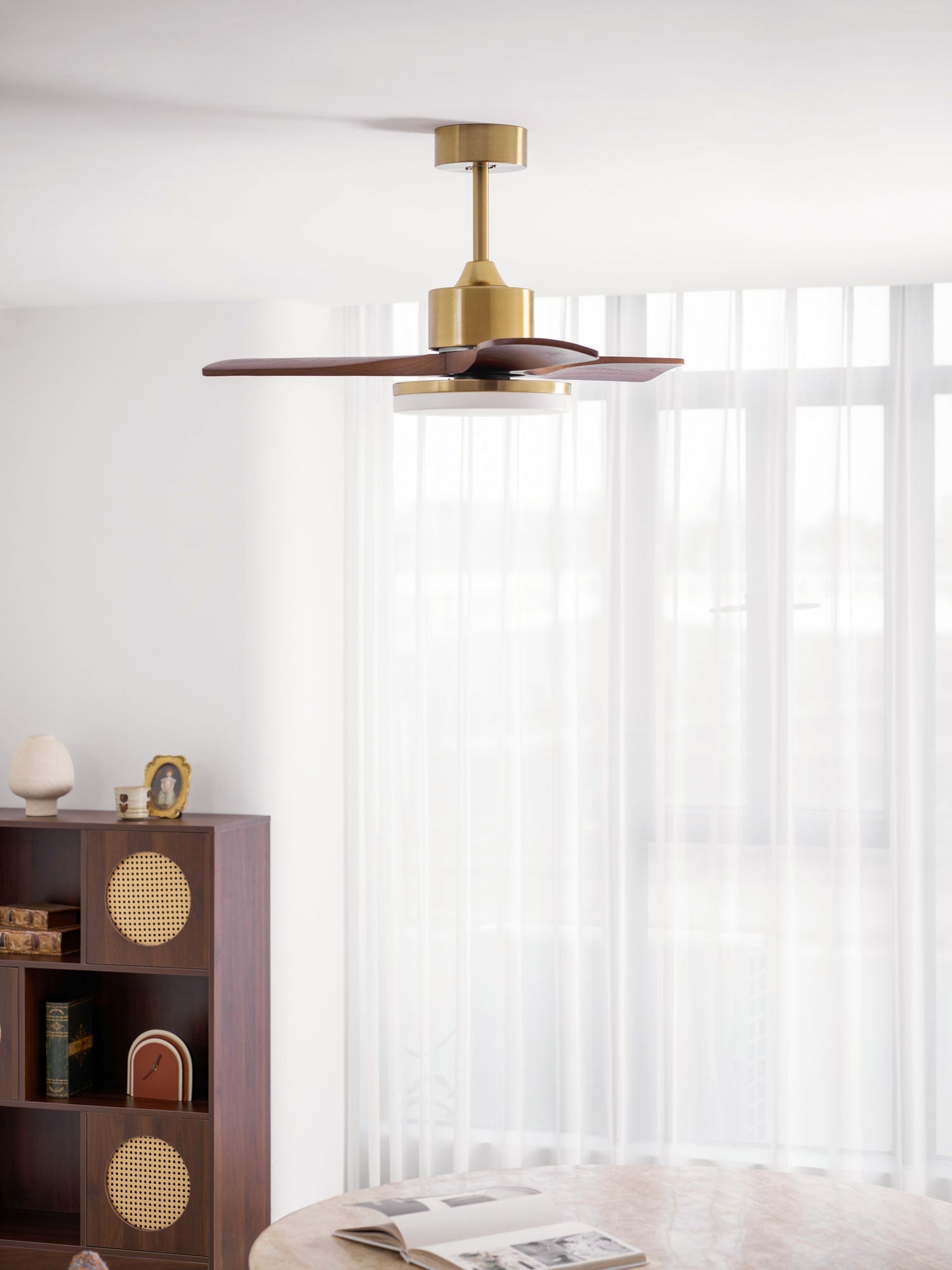 Aurevo | Ceiling Fan Light with Integrated LED and Wooden Blades 8