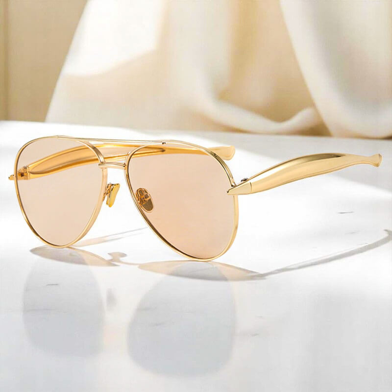 Aviator Sunglasses | Gold-Tone Metal Frames with UV 400 Polarized Lenses 2