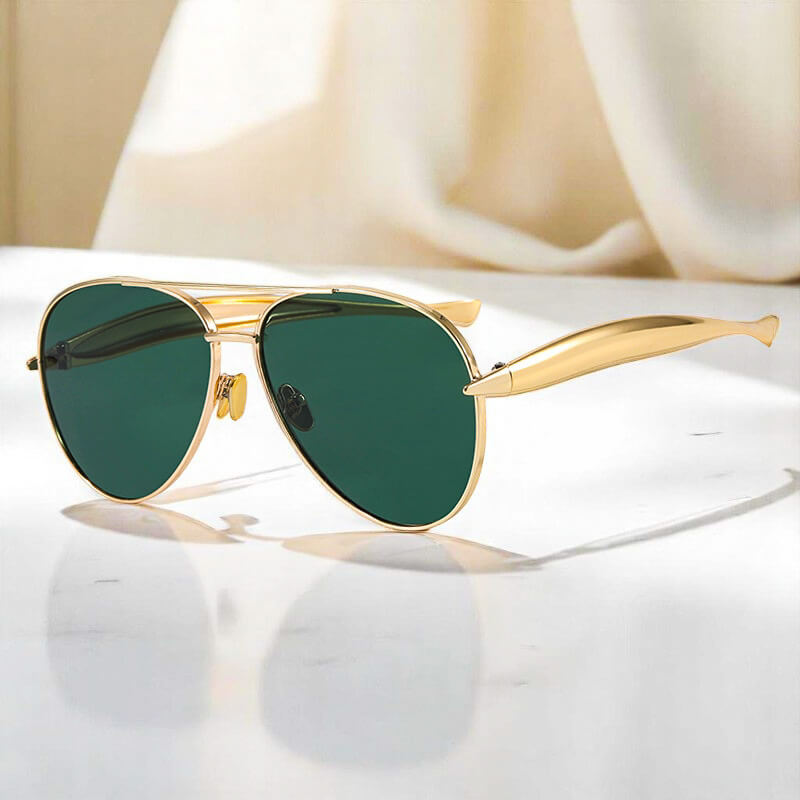 Aviator Sunglasses | Gold-Tone Metal Frames with UV 400 Polarized Lenses 3