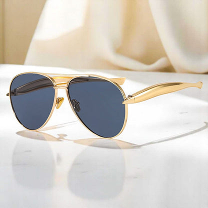 Aviator Sunglasses | Gold-Tone Metal Frames with UV 400 Polarized Lenses 4
