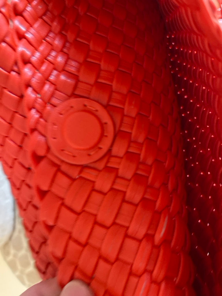 The Willow | Grande borsa tote intrecciata in pelle vegana - Rosso/Arancione