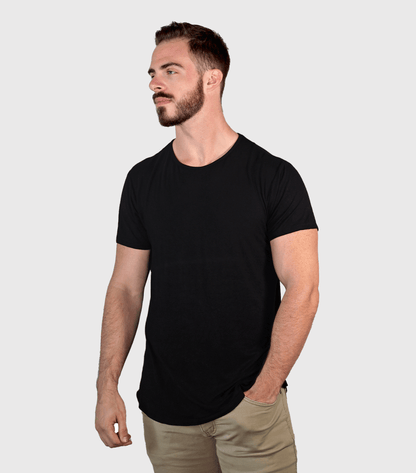 Bamboo Swift T-shirt med kurvad fåll - svart