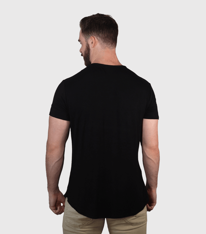 Bamboo Swift T-shirt med kurvad fåll - svart