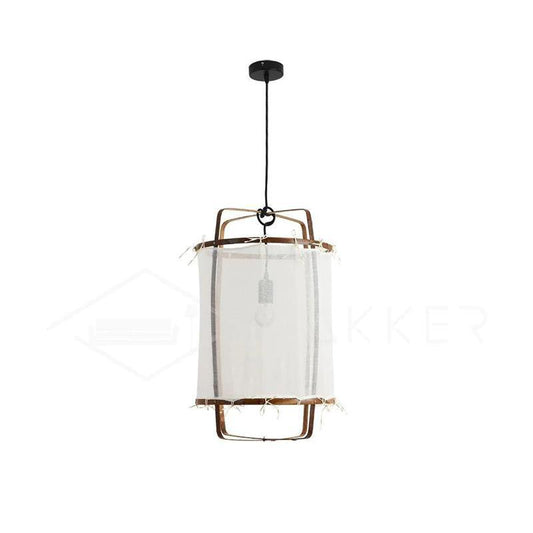 Bamboo Pendant Light | Unique Cotton Shade for Stylish Illumination 10