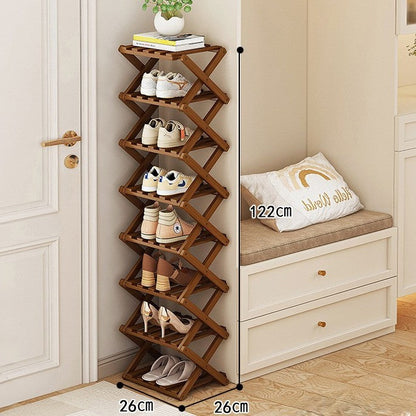 Bamboo Tiered Storage Rack | Foldable Design with Eco-Friendly Material | Space-Saving Organizer for Home Decor 12