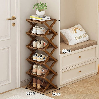 Bamboo Tiered Storage Rack | Foldable Design with Eco-Friendly Material | Space-Saving Organizer for Home Decor 14