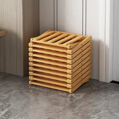 Bamboo Tiered Storage Rack | Foldable Design with Eco-Friendly Material | Space-Saving Organizer for Home Decor 4