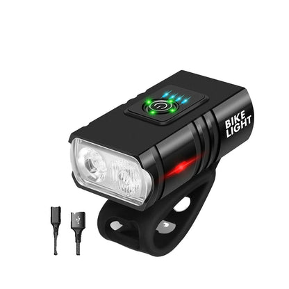 Bicycle Light Set | 1500 Lumens USB Rechargeable Headlight & Rear Light with 6 Modes for Night Riding Safety 0