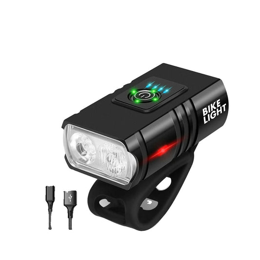 Bicycle Light Set | 1500 Lumens USB Rechargeable Headlight & Rear Light with 6 Modes for Night Riding Safety 0