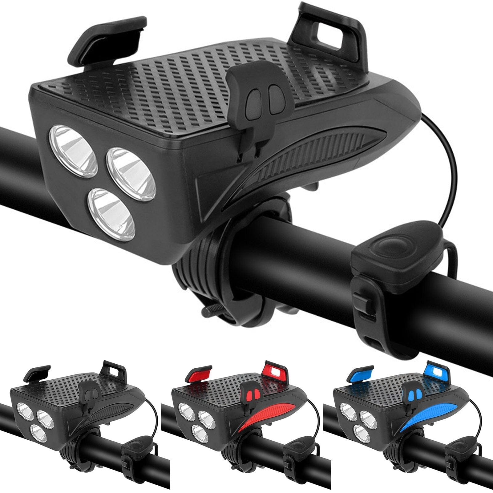 Bicycle Light | 4-in-1 LED Headlight with Powerbank, Phone Holder & Horn 1