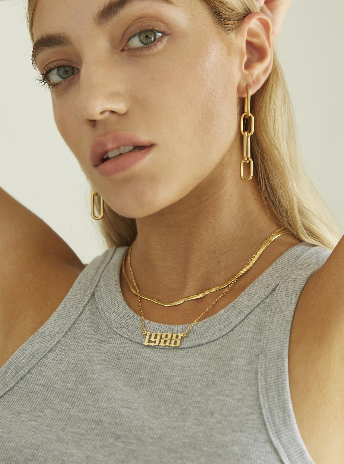 Birth Year Necklace | Adjustable 18K Plated Stainless Steel Design 2