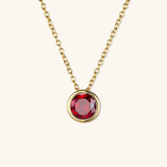 Birthstone Necklace | Personalized Gold Pendant with Gemstone 0