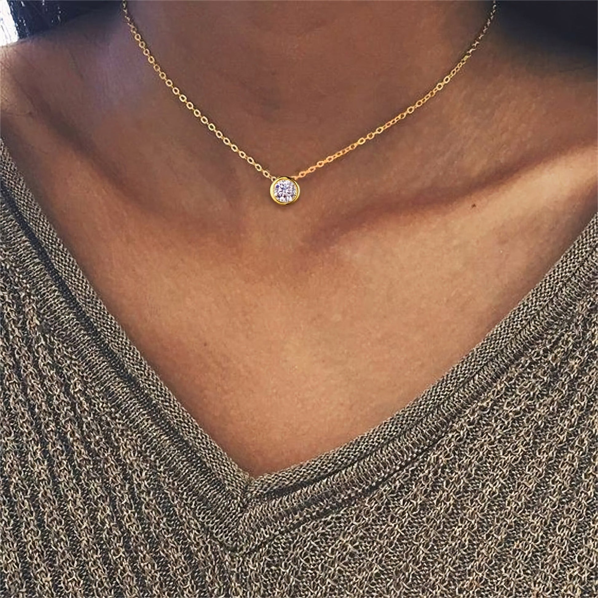 Birthstone Necklace | Personalized Gold Pendant with Gemstone 1