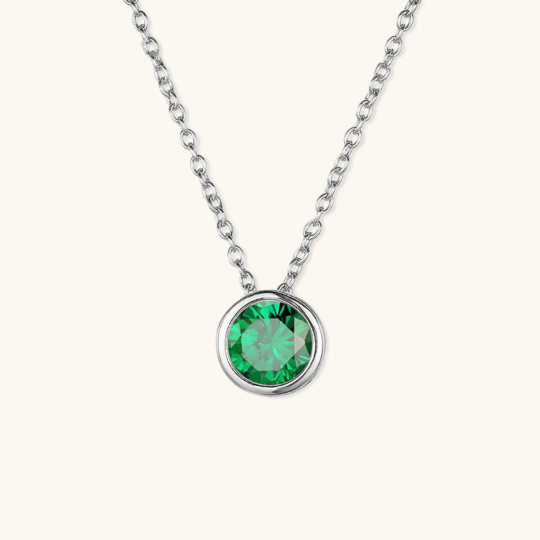 Birthstone Necklace | Personalized Gold Pendant with Gemstone 18