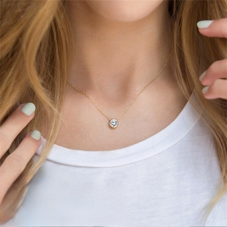 Birthstone Necklace | Personalized Gold Pendant with Gemstone 2