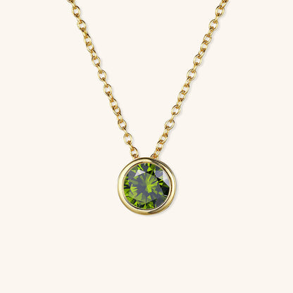 Birthstone Necklace | Personalized Gold Pendant with Gemstone 24
