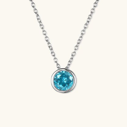 Birthstone Necklace | Personalized Gold Pendant with Gemstone 26