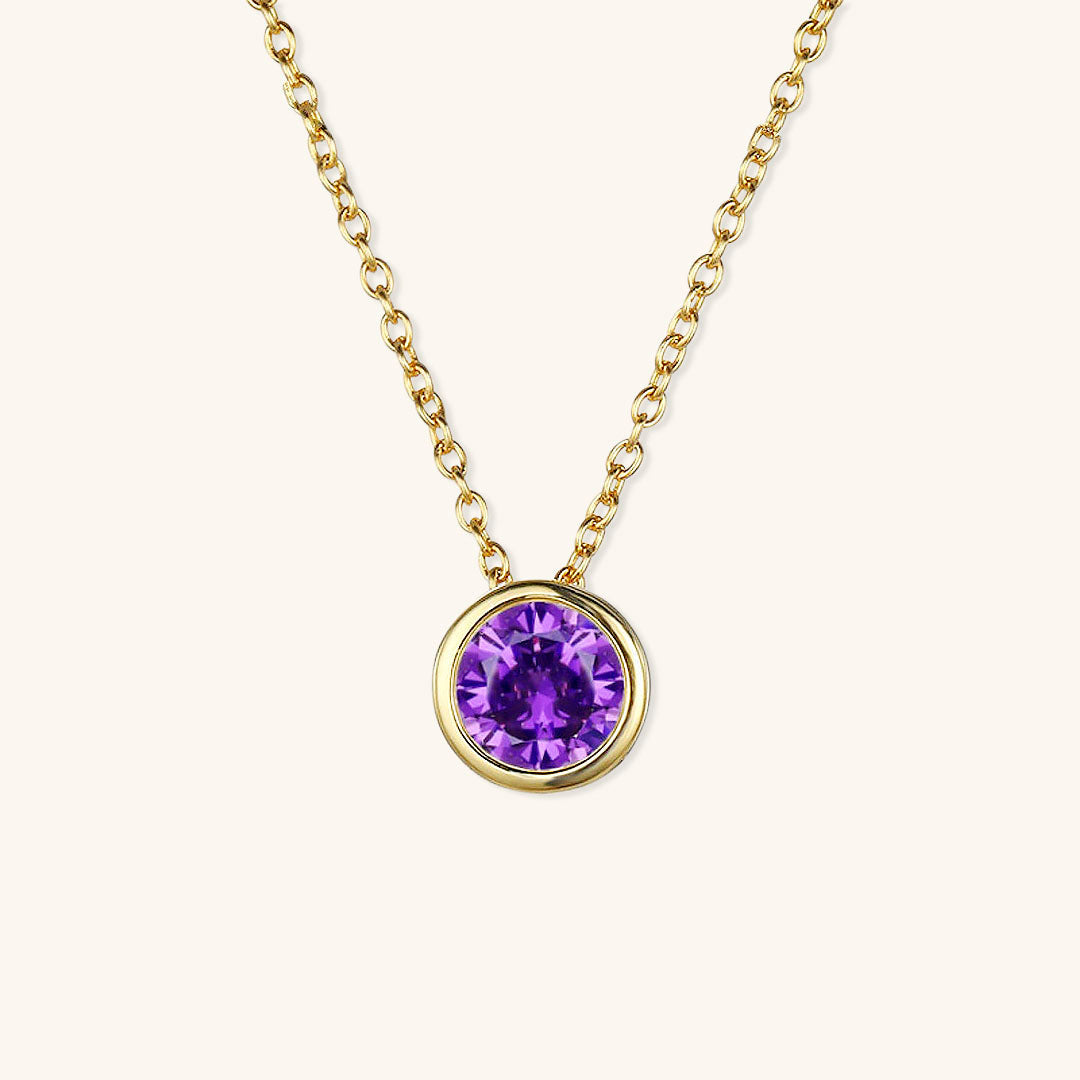 Birthstone Necklace | Personalized Gold Pendant with Gemstone 27