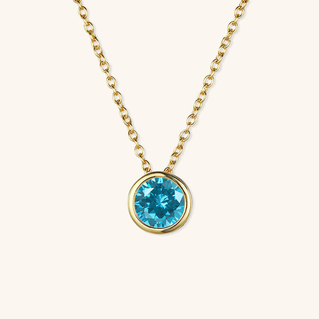 Birthstone Necklace | Personalized Gold Pendant with Gemstone 28