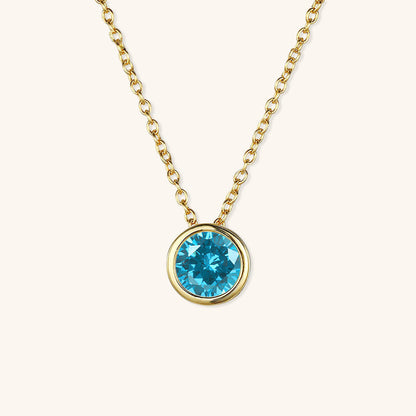 Birthstone Necklace | Personalized Gold Pendant with Gemstone 28