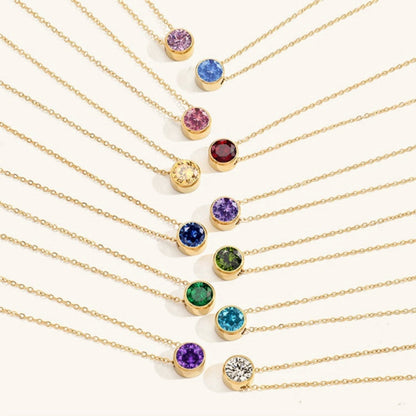 Birthstone Necklace | Personalized Gold Pendant with Gemstone 6